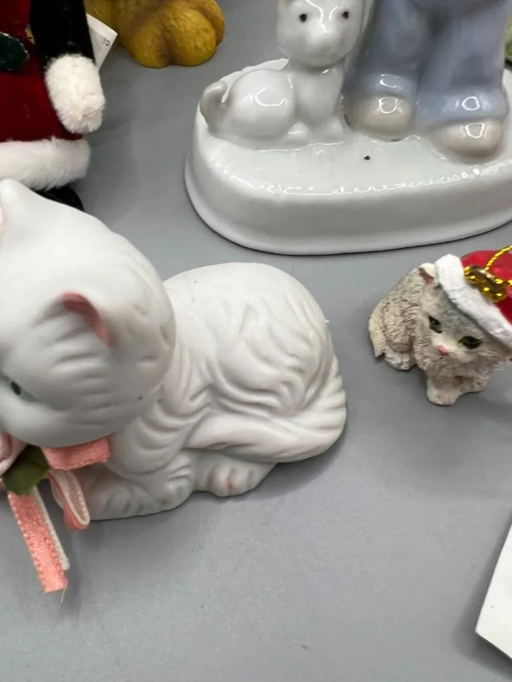 Cat Kitten Lot of 9 Items Ornaments Bobblehead Figurines Holiday Stocking